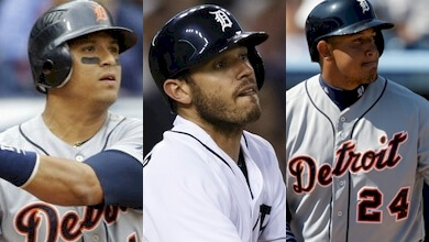 Victor Martinez, Ian Kinsler, and Miguel Cabrera all had fine seasons for the Tigers in 2014.